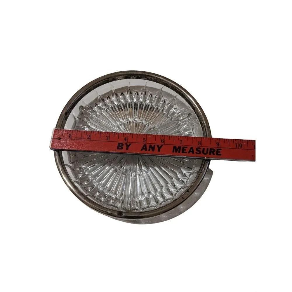 CUT GLASS BOWL WITH SILVER‎ PLAT divided serving vegetable bowl   83/4in